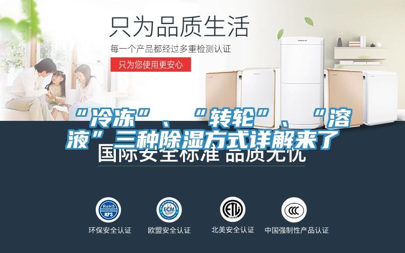 “冷凍”、“轉(zhuǎn)輪”、“溶液”三種除濕方式詳解來了