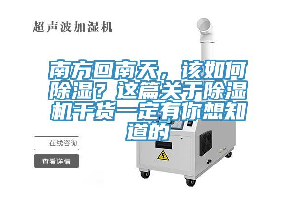 南方回南天，該如何除濕？這篇關(guān)于除濕機干貨一定有你想知道的