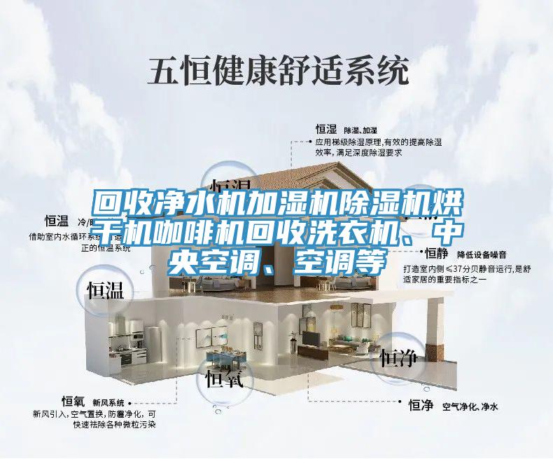 回收凈水機(jī)加濕機(jī)除濕機(jī)烘干機(jī)咖啡機(jī)回收洗衣機(jī)、中央空調(diào)、空調(diào)等