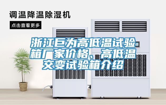 浙江巨為高低溫試驗箱廠家價格、高低溫交變試驗箱介紹