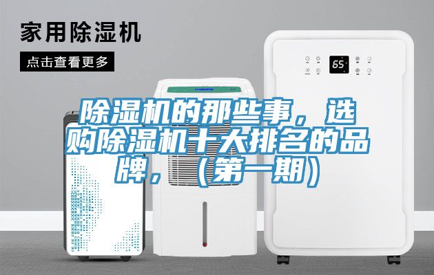 除濕機的那些事，選購除濕機十大排名的品牌，（第一期）